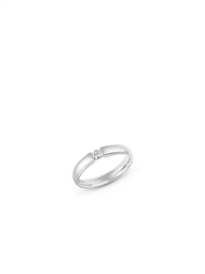 18k white gold, 1 brilliant 0.15 ct