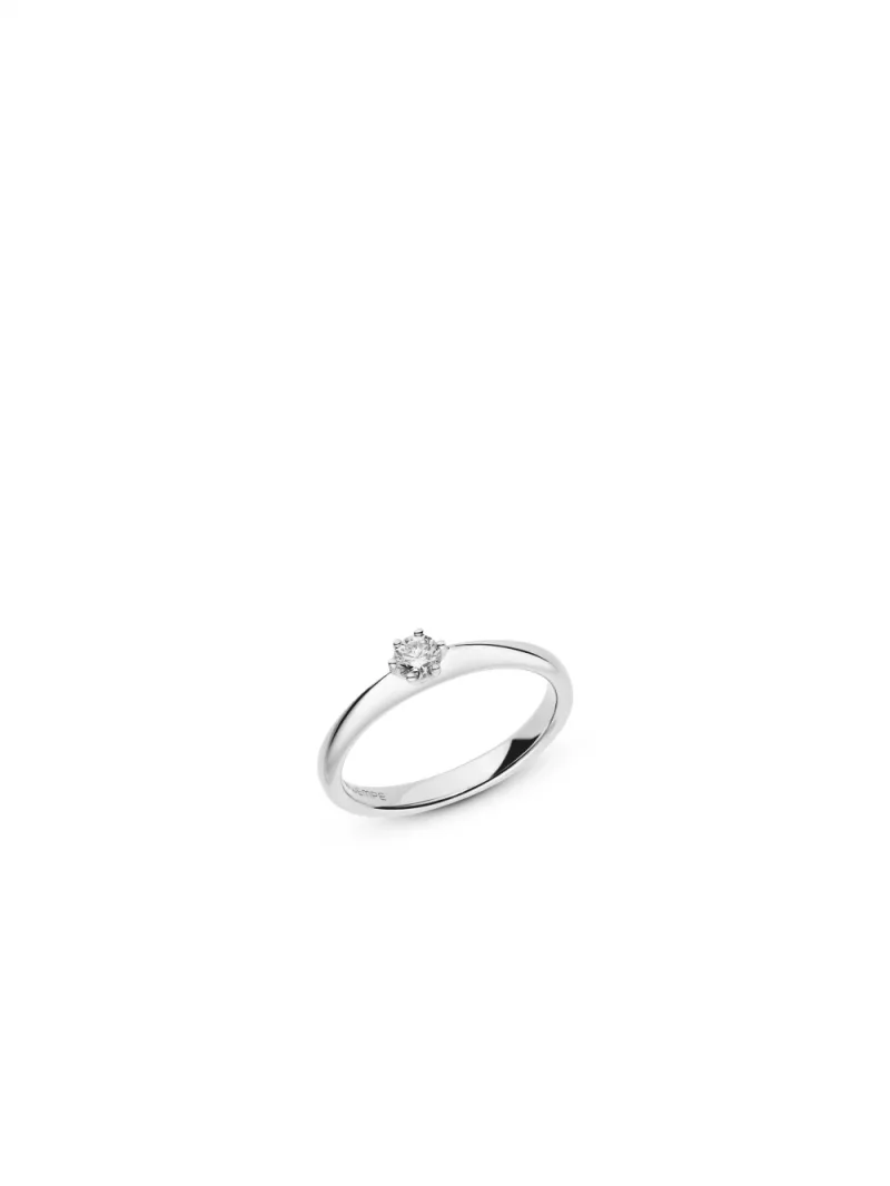 18k white gold, 1 brilliant 0.17 ct