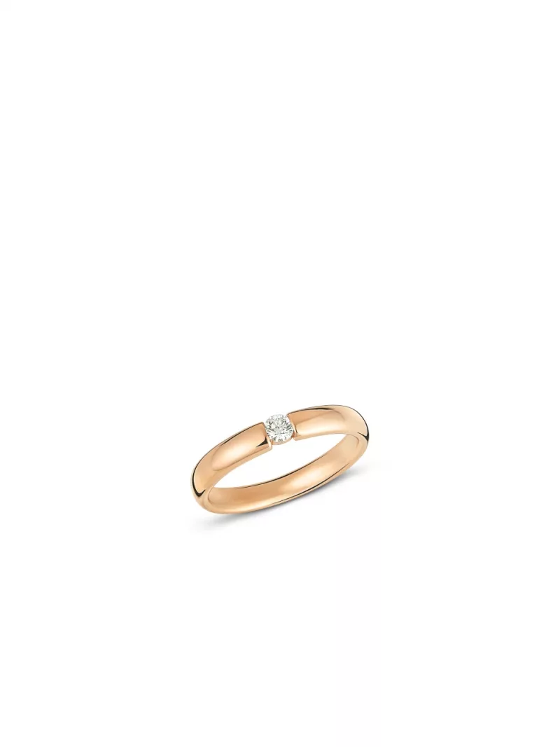 18k rose gold, 1 brilliant 0.10 ct