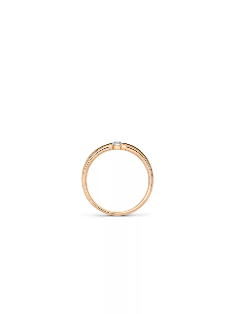 18k rose gold, 1 brilliant 0.10 ct