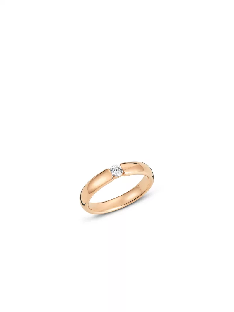 18k rose gold, 1 brilliant 0.15 ct