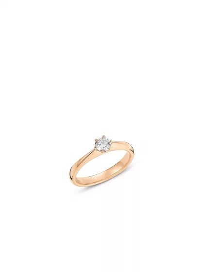 18k rose gold, 1 brilliant 0.33 ct