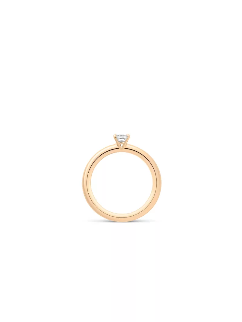 18k rose gold, 1 princess-cut diamond 0.30 ct, handmade in the Wempe Atelier