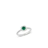 18k white gold, 1 emerald, 30 diamonds