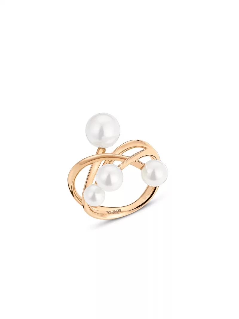 18k rose gold, 4 freshwater cultured pearls, handmade in the Wempe Atelier