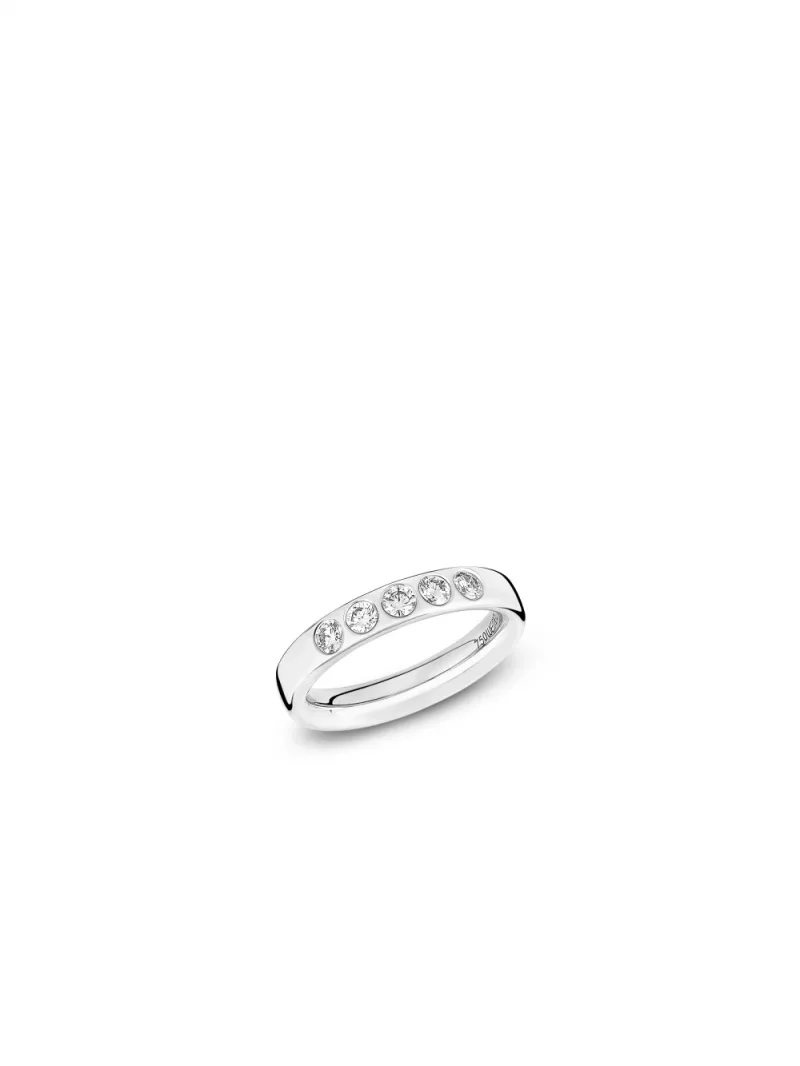 18k white gold, 5 diamonds 0.45 ct