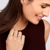 18k white gold, 5 diamonds 0.45 ct