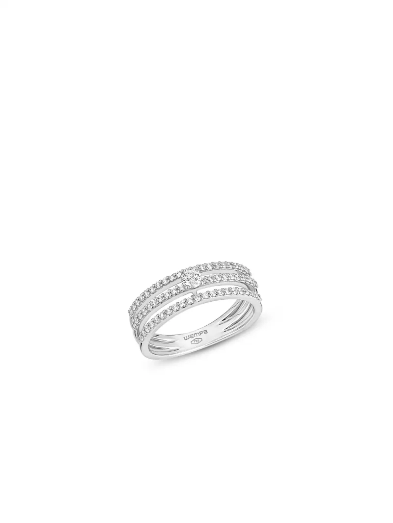 18k white gold, 63 diamonds 0.48 ct