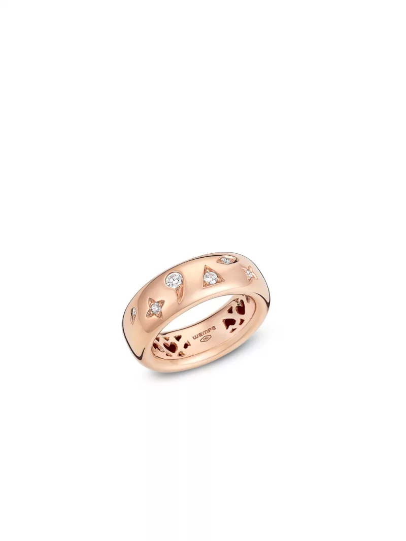 18k rose gold, 6 diamonds 0.16 ct