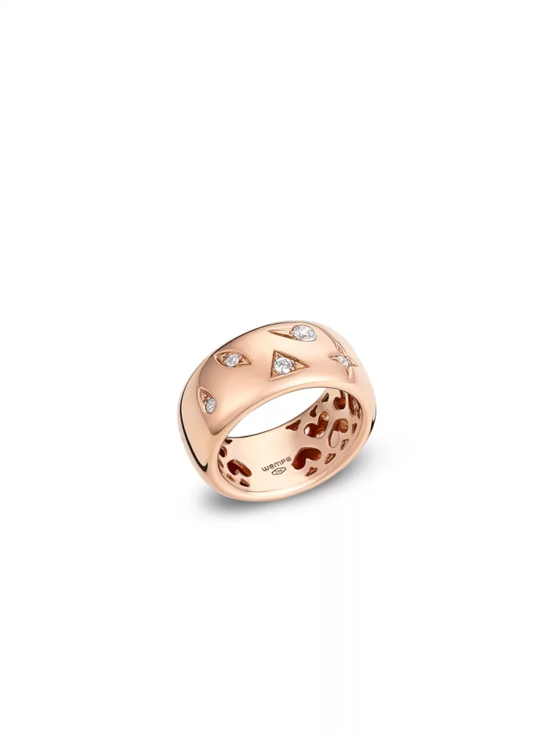 18k rose gold, 6 diamonds 0.21 ct