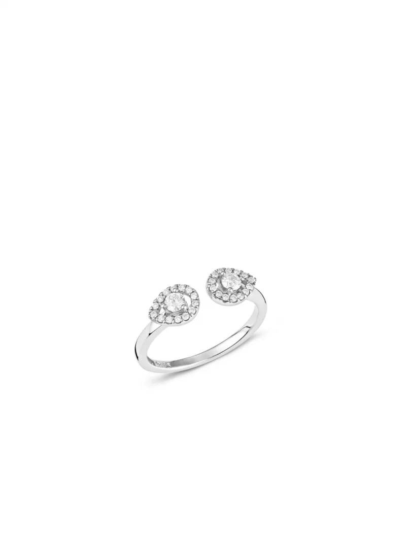 18k white gold, 30 diamonds 0.35 ct