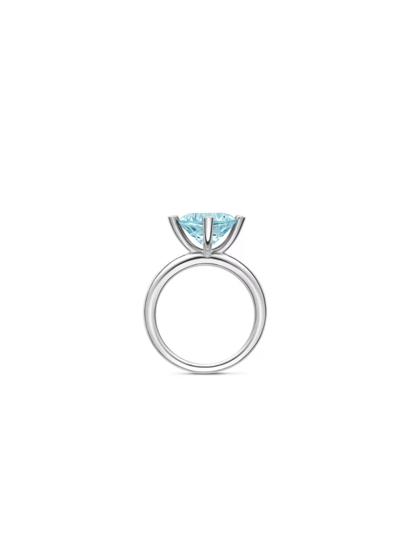 18k white gold, 4 diamonds, 1 topaz, handmade in the Wempe Atelier