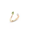 18k rose gold, 1 brilliant, 1 peridot, handmade in the Wempe Atelier