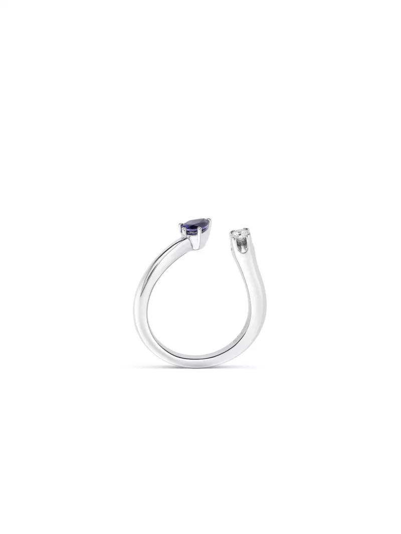 18k white gold, 1 brilliant, 1 iolite, handmade in the Wempe Atelier