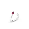 18k white gold, 1 brilliant, 1 rubellite, handmade in the Wempe Atelier