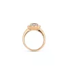 18k red gold, 24 brilliant-cut diamonds, 1 aquamarine