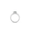 18k white gold, 1 light green prasiolite 3.10 ct, 2 diamonds