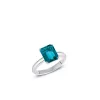 18k white gold, 1 topaz 4,00 ct, 2 diamonds