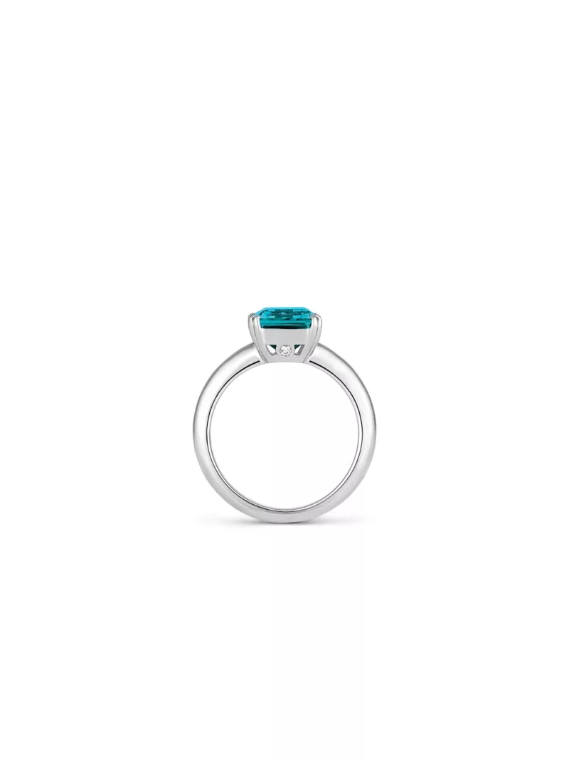 18k white gold, 1 topaz 4,00 ct, 2 diamonds