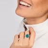 18k white gold, 1 topaz 4,00 ct, 2 diamonds