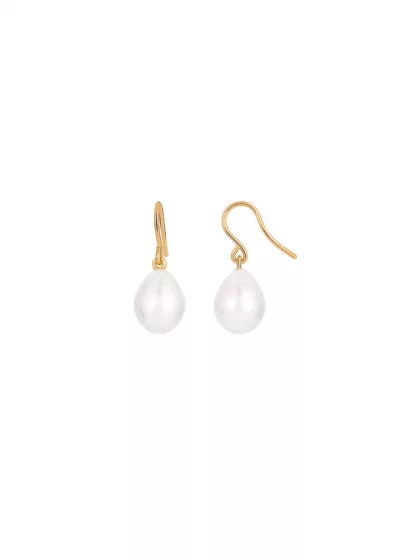 18k yellow gold, 2 freshwater cultured pearls, 9 mm diameter