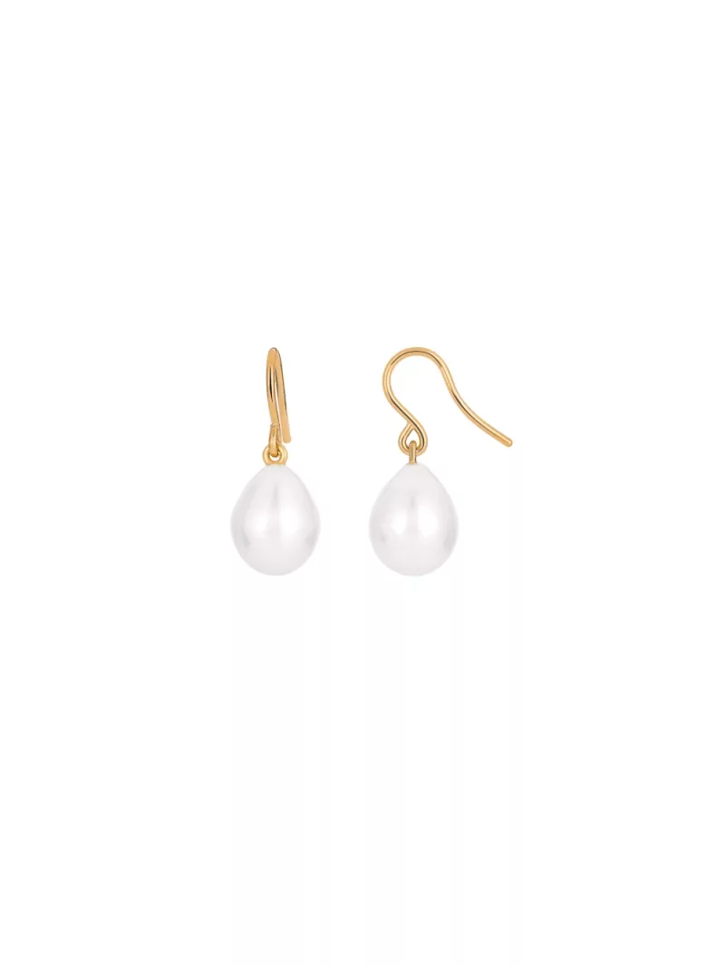 18k yellow gold, 2 freshwater cultured pearls, 9 mm diameter